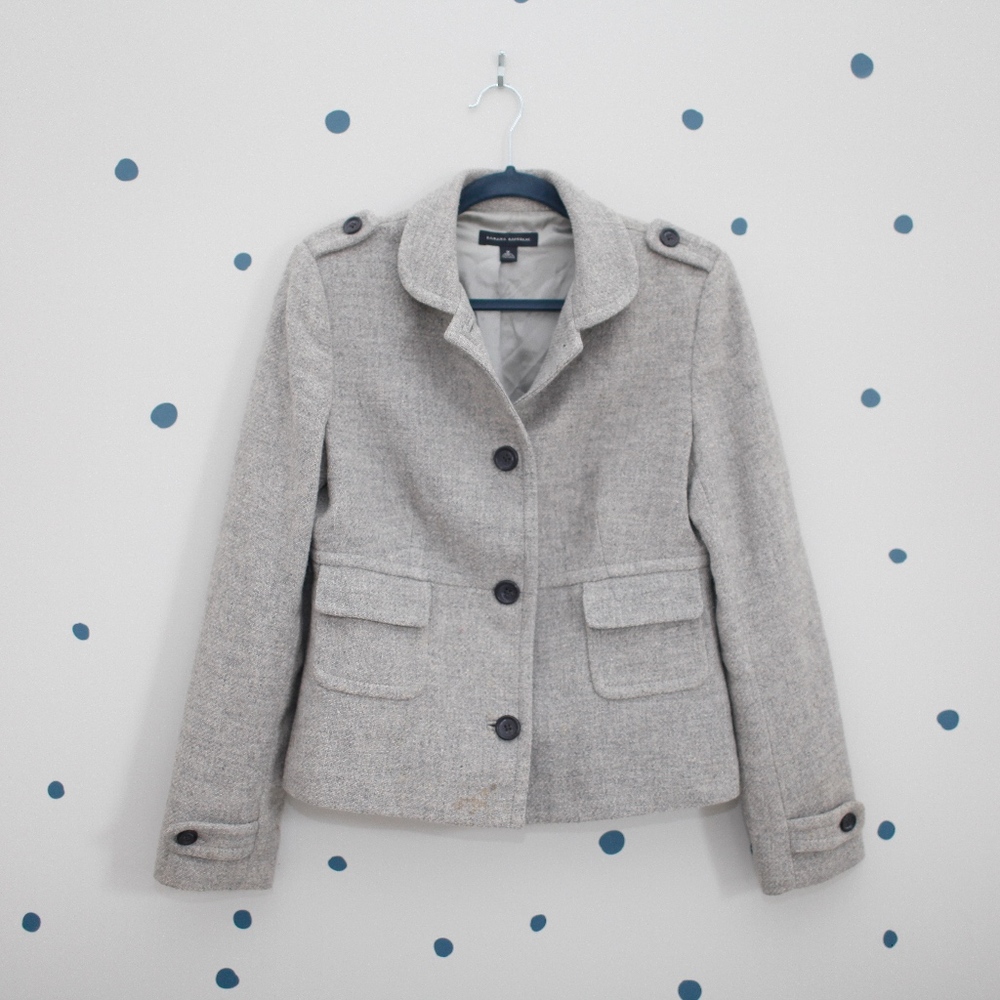 Grey Wool Coat - Size Medium